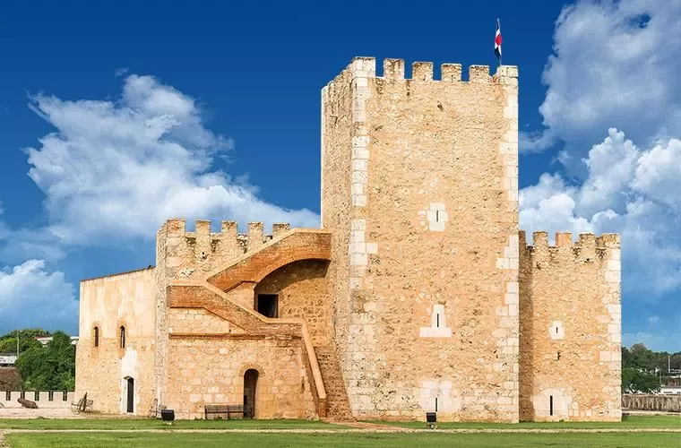 Stone tower of the Ozama Fortress in Santo Domingo