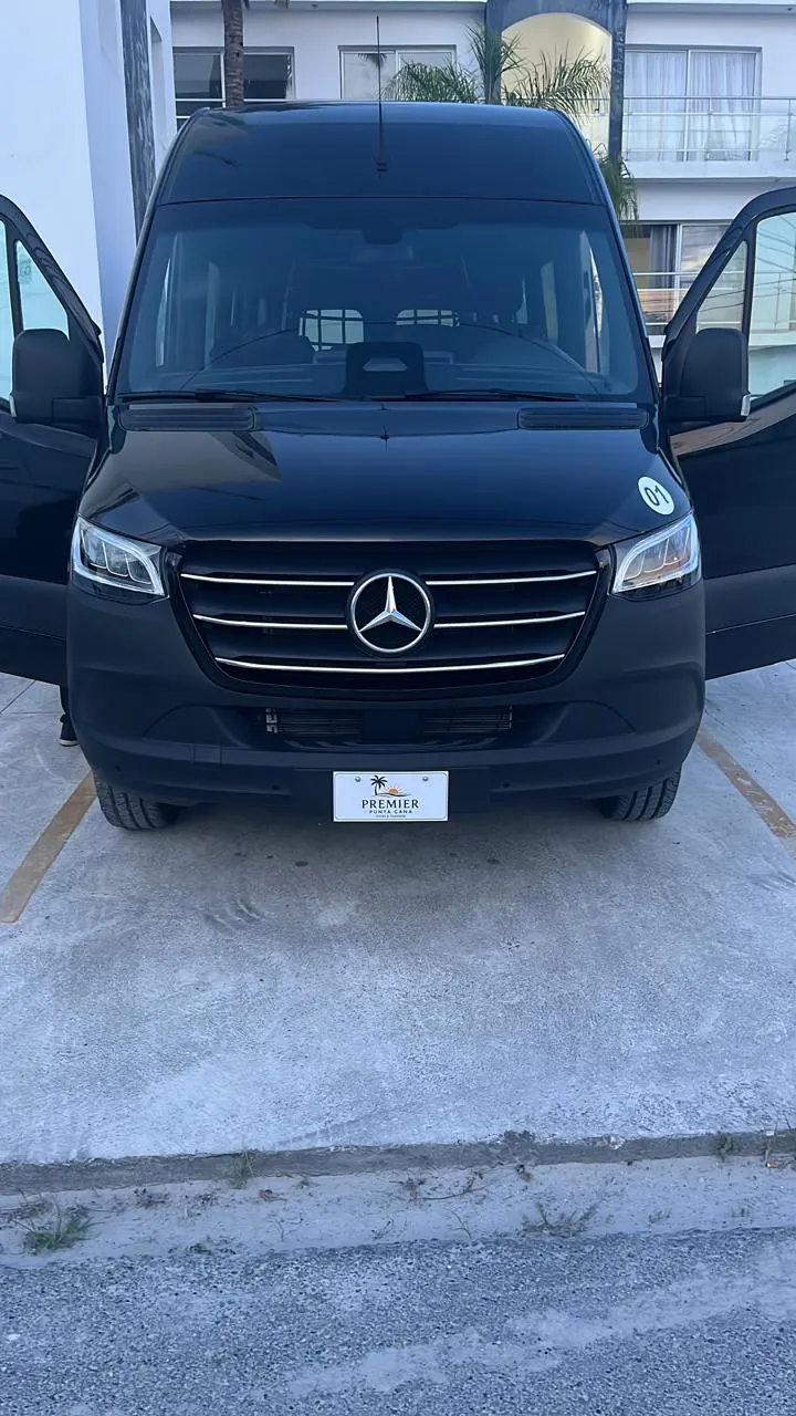 Mercedes-Benz Sprinter with the passenger doors open