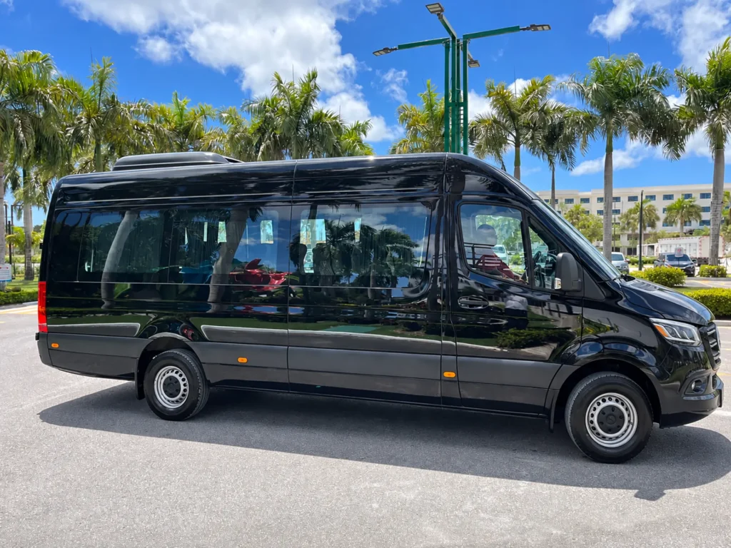 Black Mercedes-Benz Sprinter for VIP birthday transfers in Punta Cana